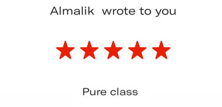 A Depop customer positively reviewed Powell Archive with a 5-star rating and a comment of 'pure class'.
